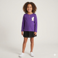 22085L: Girls Lilac Fizzy Moon Top (2-6 Years)